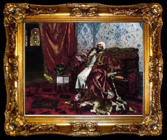 framed  unknow artist Arab or Arabic people and life. Orientalism oil paintings  426, ta009-2